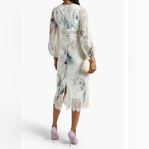 ML MONIQUE LHUILLIER
Printed guipure lace midi dress ,Size 2 - Picture 3 of 4